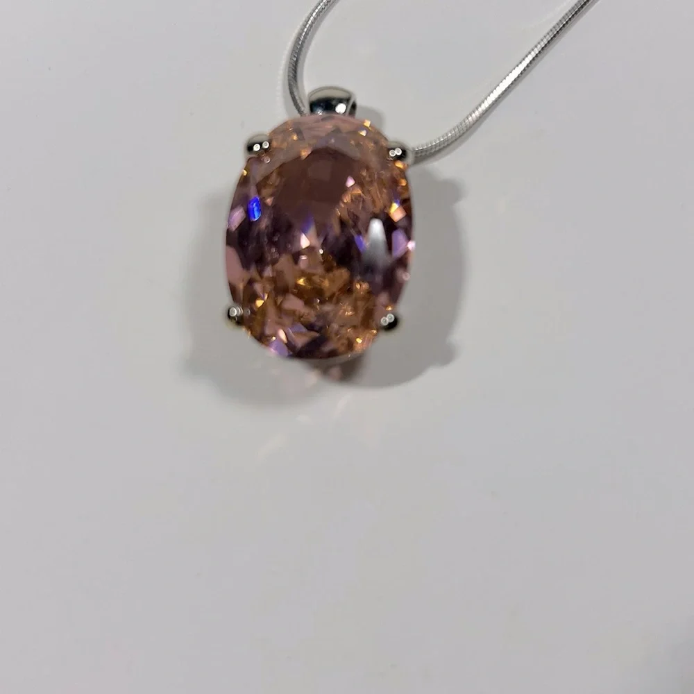 Jewelry set with pink stones - Picture 4 of 8